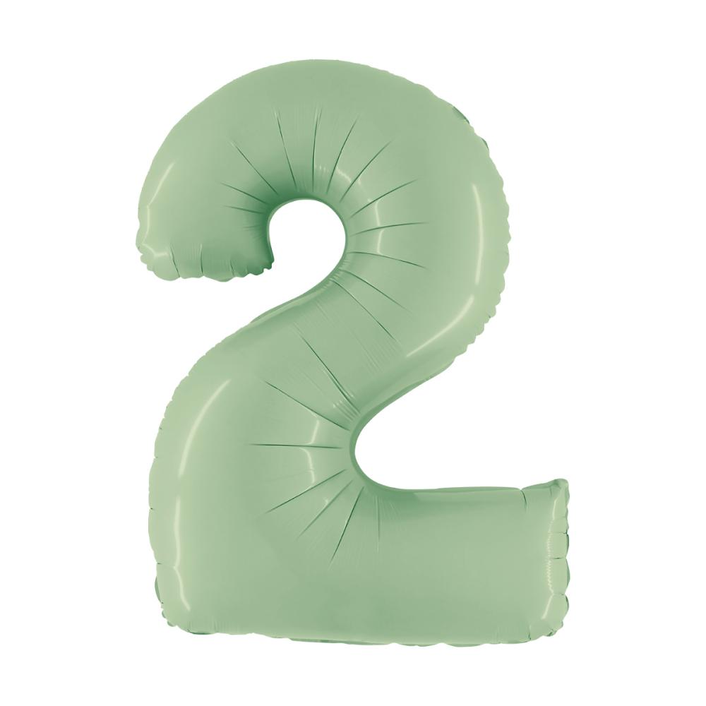 Ballongsiffra - Två Satin Olive Green 100 cm