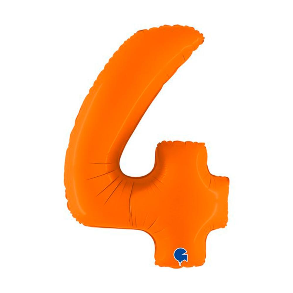 Ballongsiffra - Fyra Matte Orange 100 cm