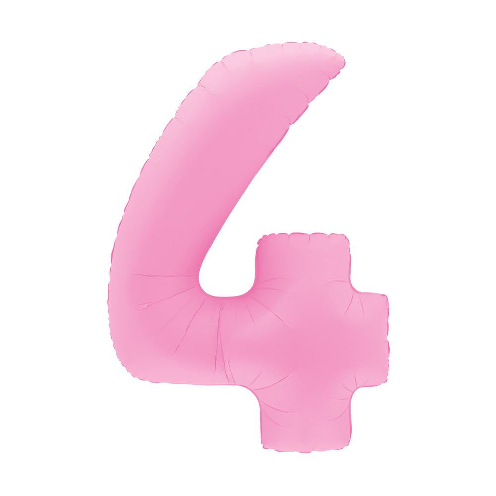 Ballongsiffra - Fyra Sakura Pink 100 cm