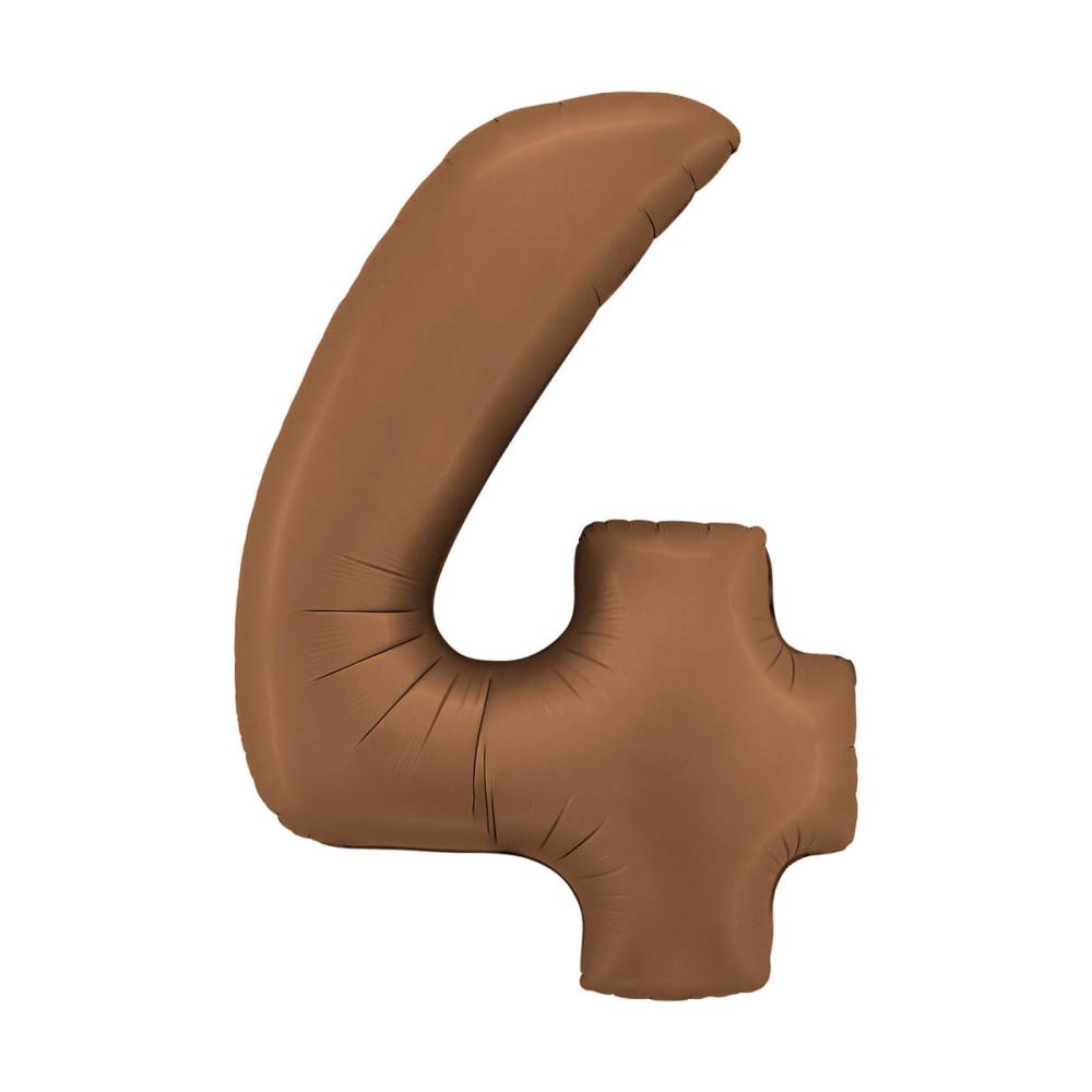 Ballongsiffra - Fyra Satin Chocolate 100 cm