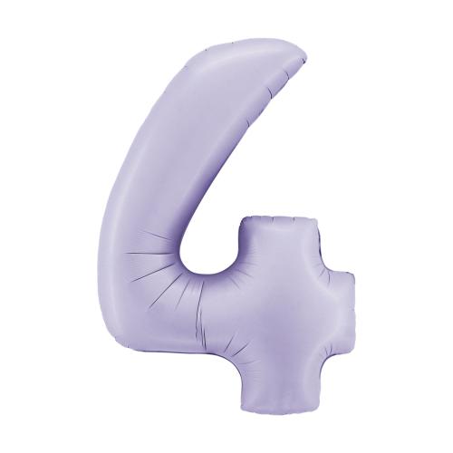 Ballongsiffra - Fyra Satin Lilac 100 cm