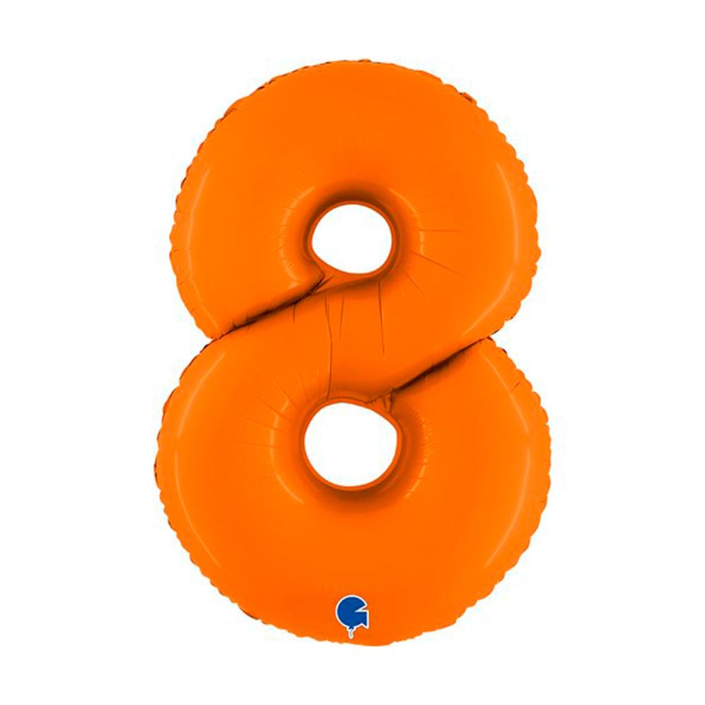 Ballongsiffra - Åtta Matte Orange 100 cm