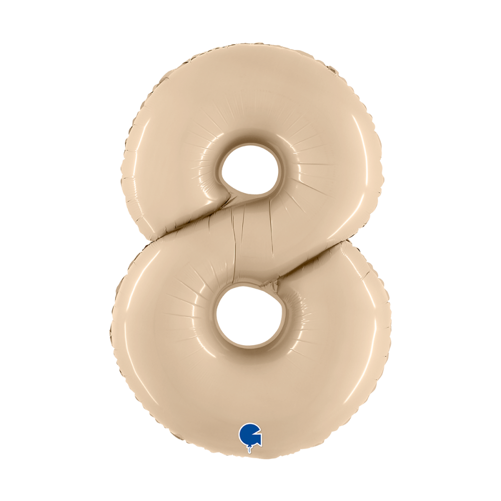 Ballongsiffra - Åtta Satin Cream 100 cm
