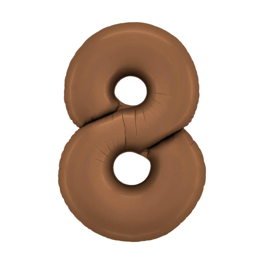 Ballongsiffra - Åtta Satin Chocolate 100 cm