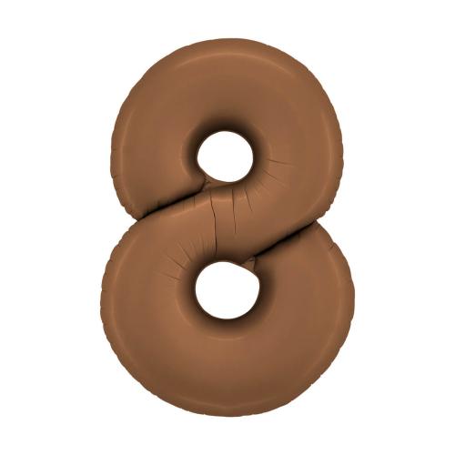Ballongsiffra - Åtta Satin Chocolate 100 cm