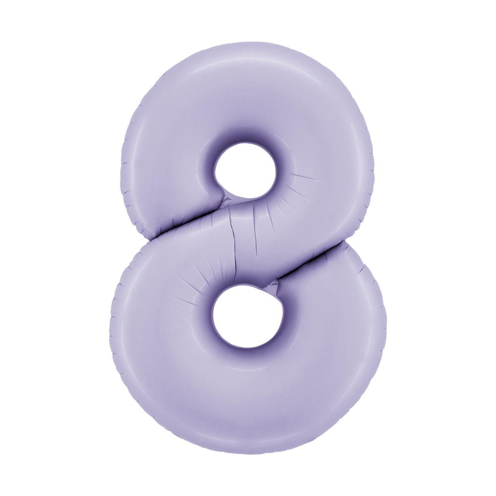 Ballongsiffra - Åtta Satin Lilac 100 cm