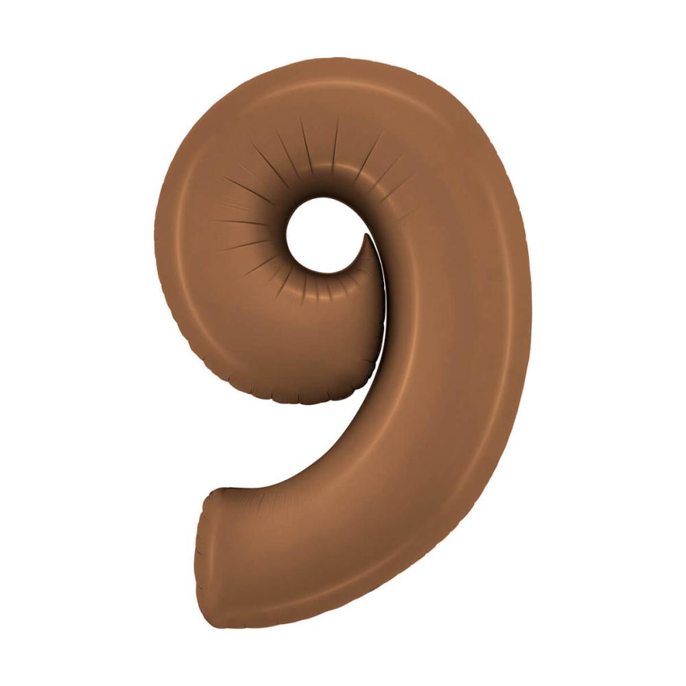 Ballongsiffra - Nio Satin Chocolate 100 cm