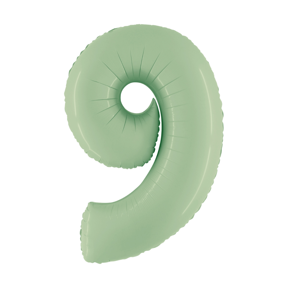 Ballongsiffra - Nio Satin Olive Green 100 cm