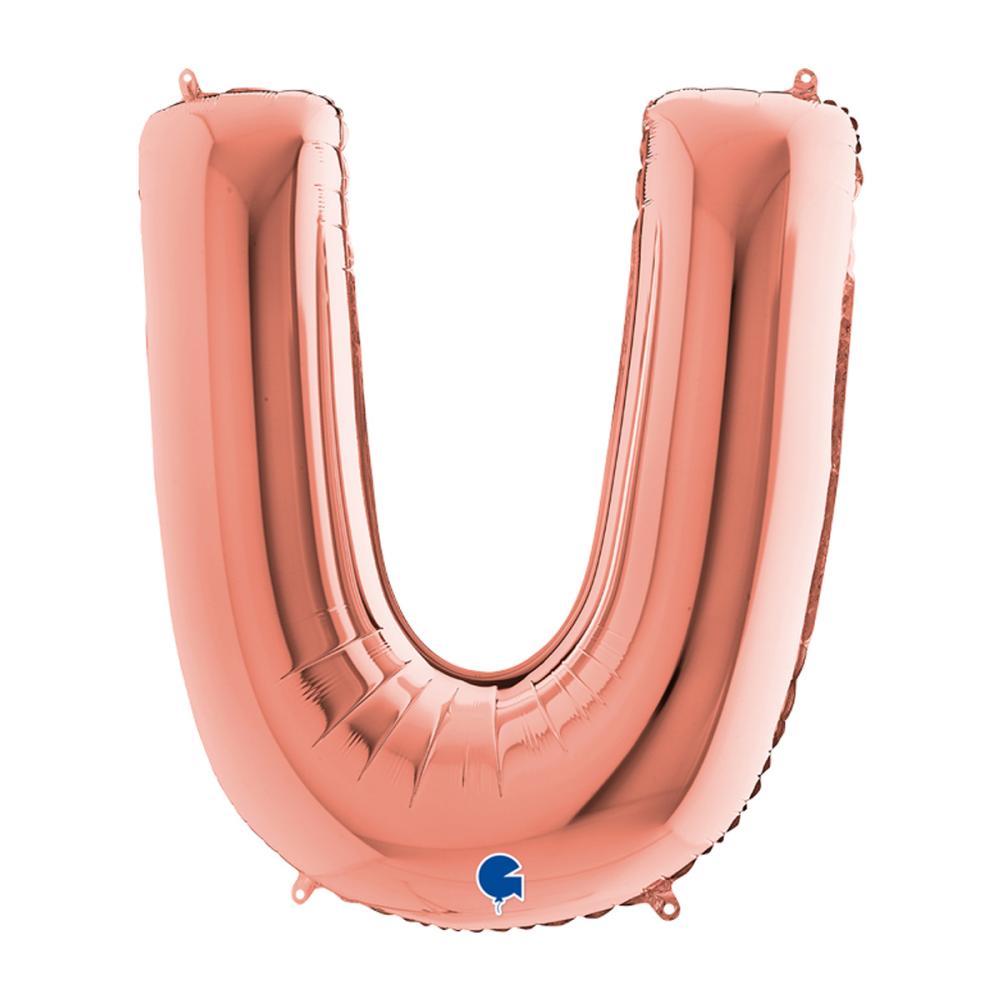 Bokstavsballong - U Rose Gold 100 cm