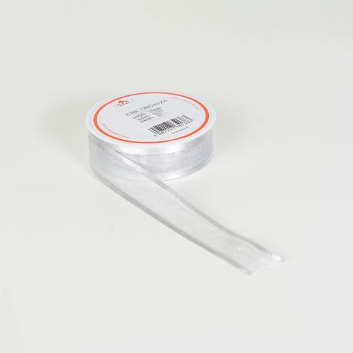 Ballongsnöre - Chic Organza Silver 25 mm * 25 m
