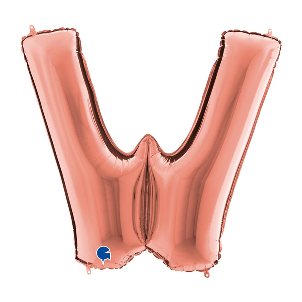 Bokstavsballong - W Rose Gold 100 cm