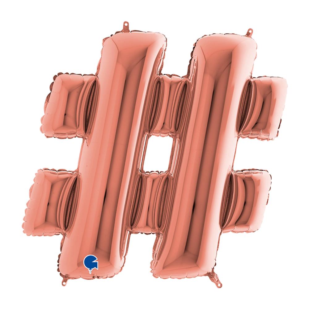 Ballongtecken - # Rose Gold 100 cm