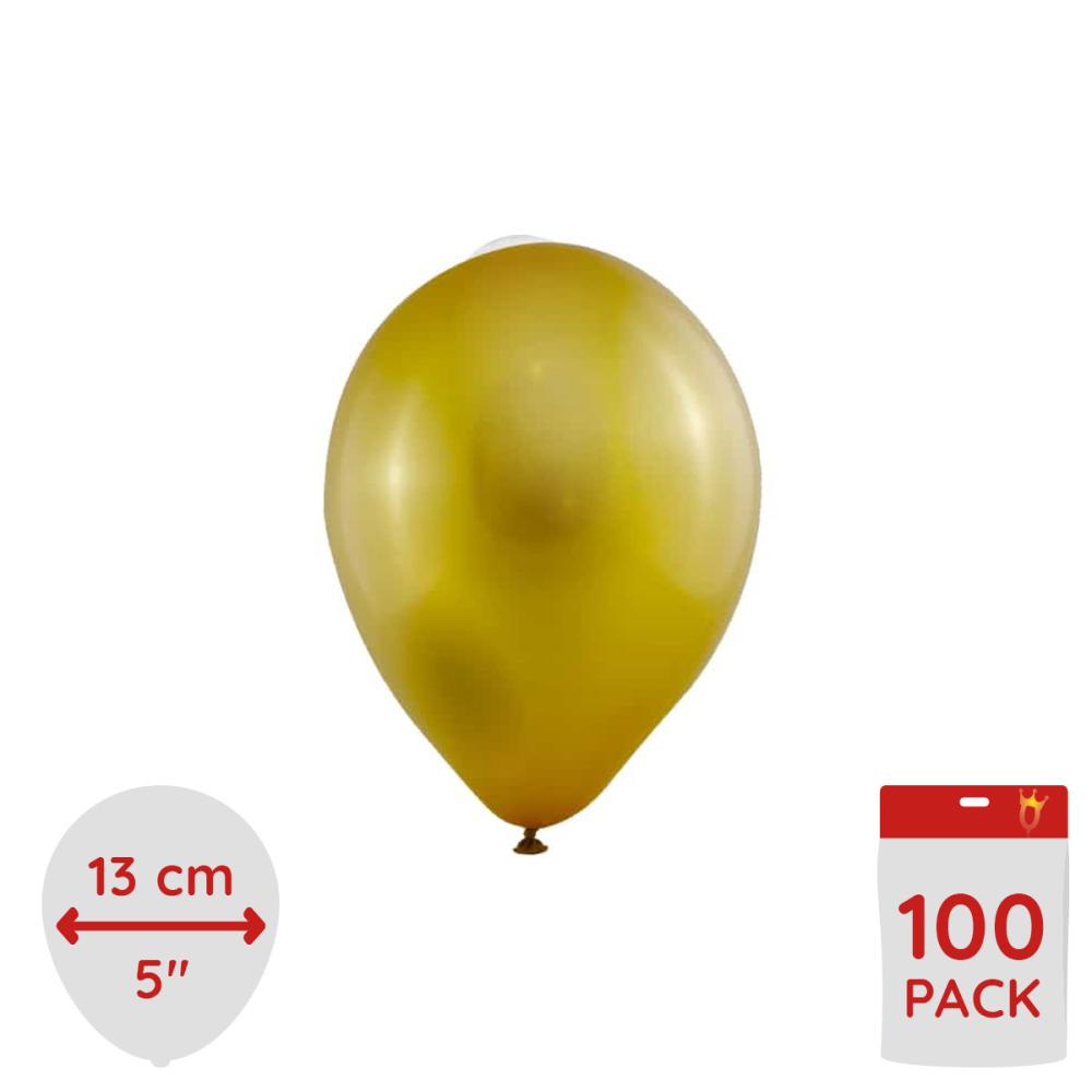 Latexballonger - Guld 13 cm 100-pack