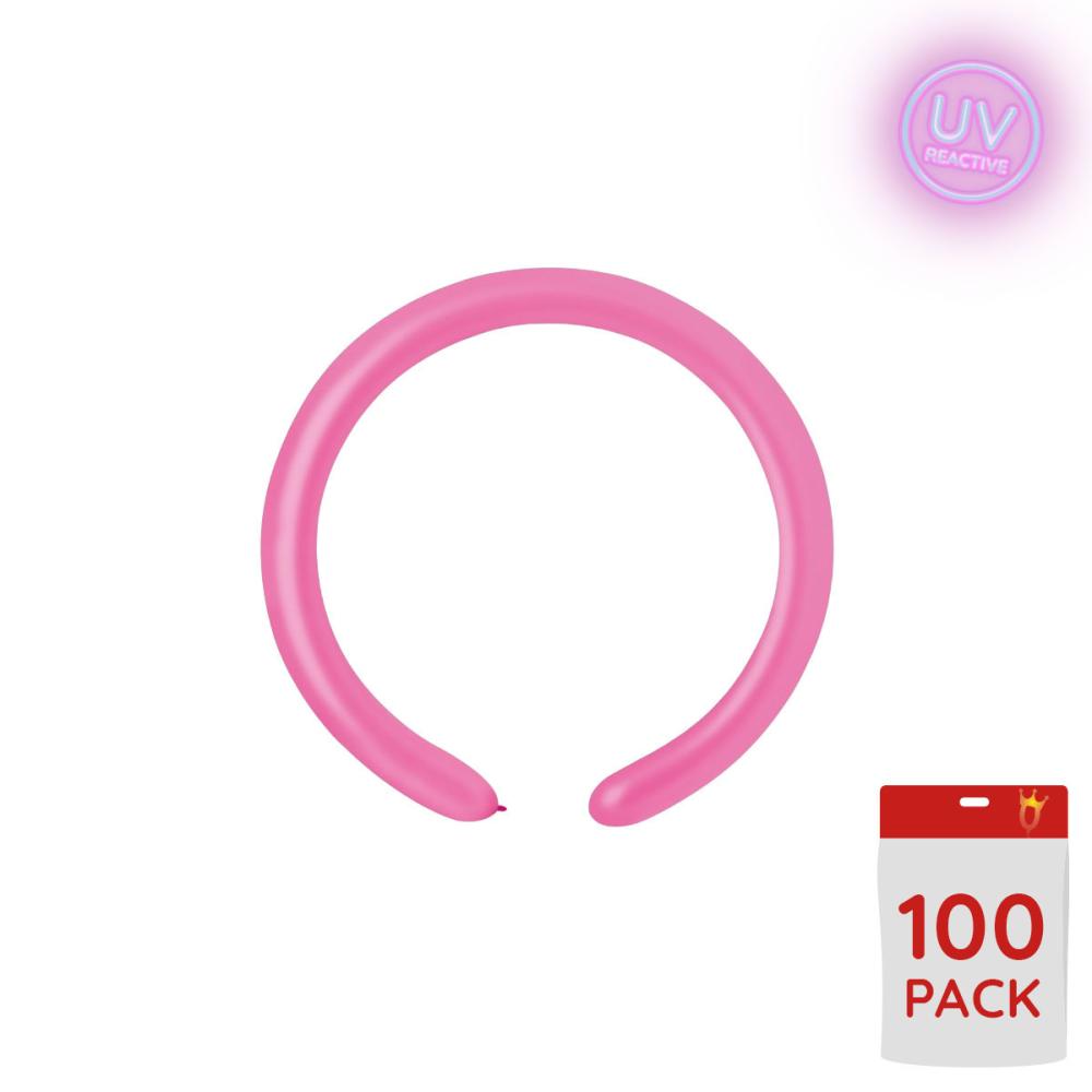 Modellballonger - Neon Pink Glow  260 100-pack