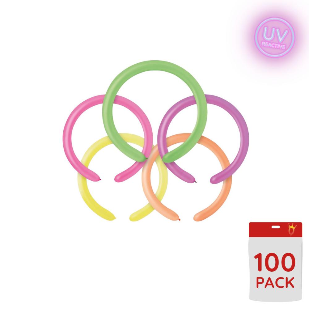 Modellballonger - Neon Assorted Glow  260 100-pack