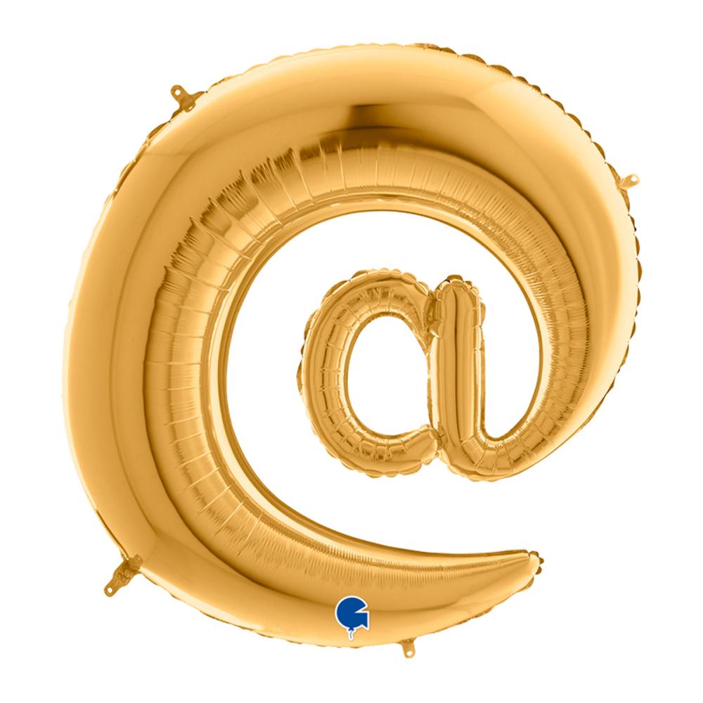 Ballongtecken - @ Guld 100 cm