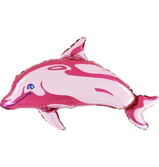 Folieballong Mini - Delfin Rosa 35 cm