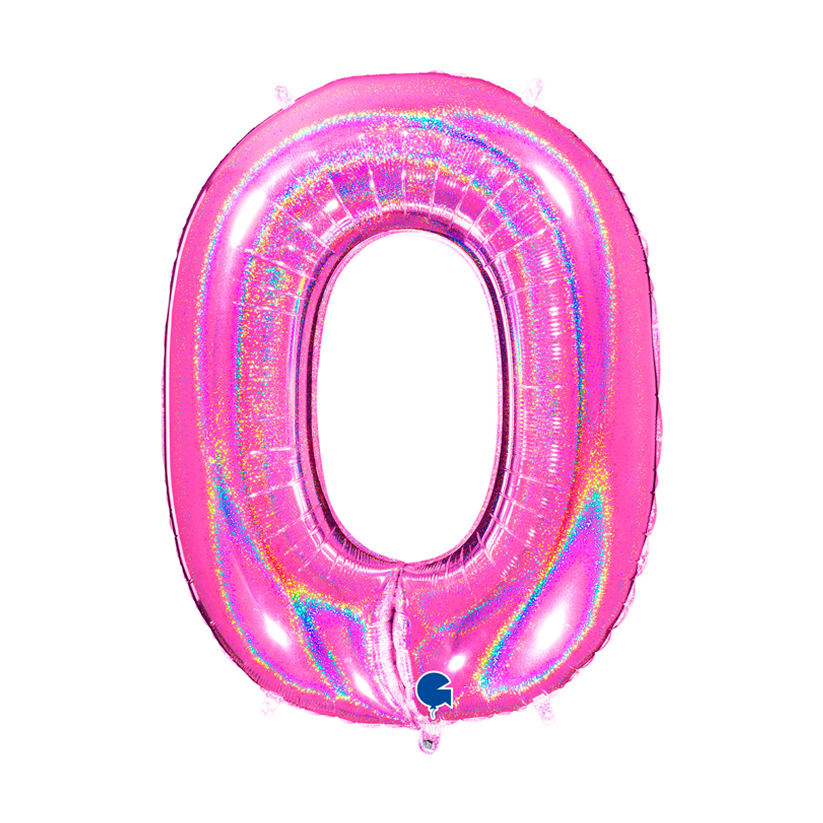 Ballongsiffra - Noll Glitter Rosa 100 cm