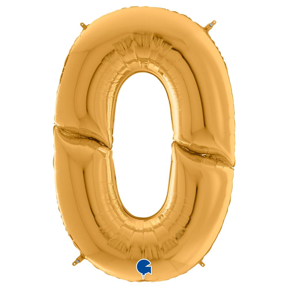 Ballongsiffra Gigant - Noll Guld 164 cm