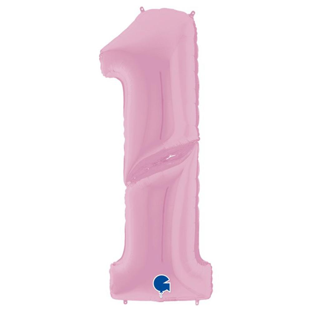 Ballongsiffra Gigant - Nummer 1 Pastellrosa