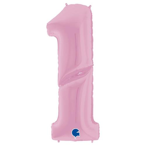 Ballongsiffra Gigant - Nummer 1 Pastellrosa