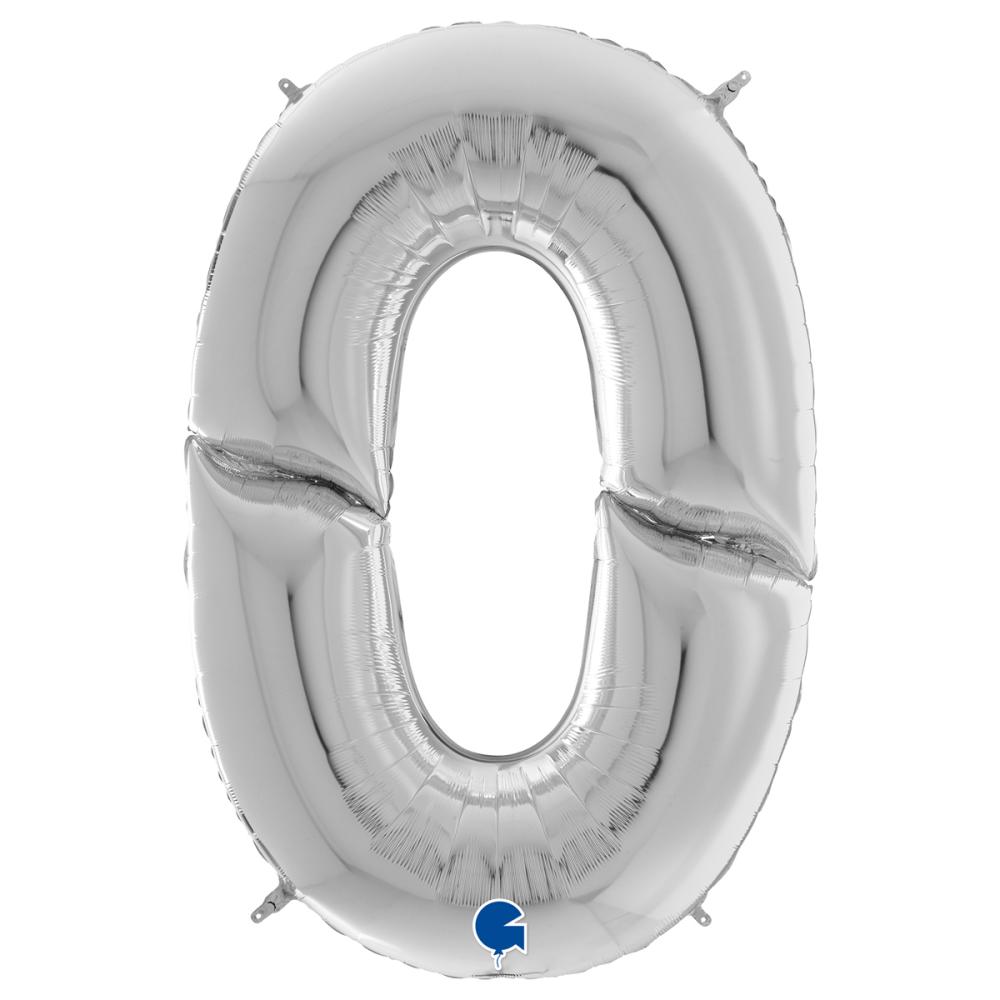 Ballongsiffra Gigant - Noll Silver 164 cm