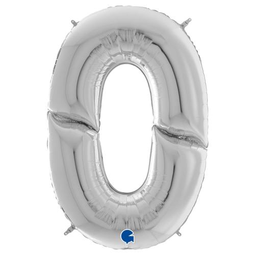 Ballongsiffra Gigant - Noll Silver 164 cm
