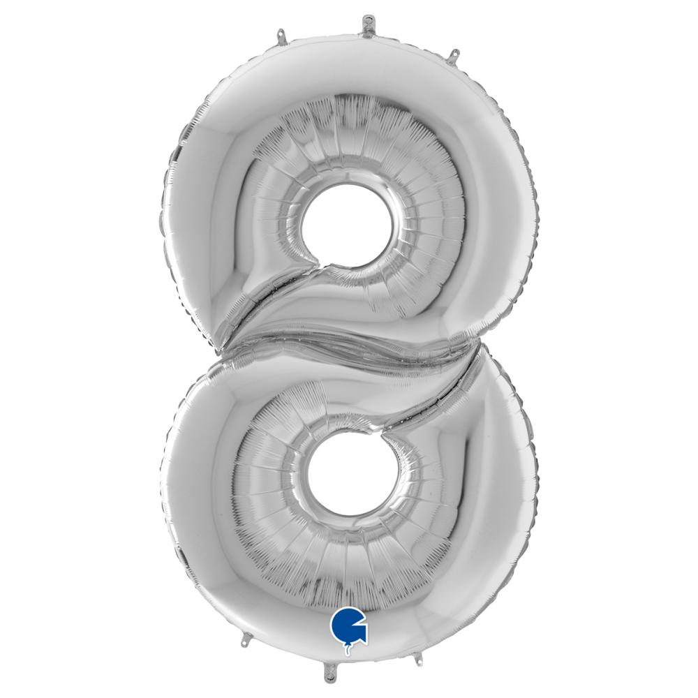 Ballongsiffra Gigant - Åtta Silver 164 cm
