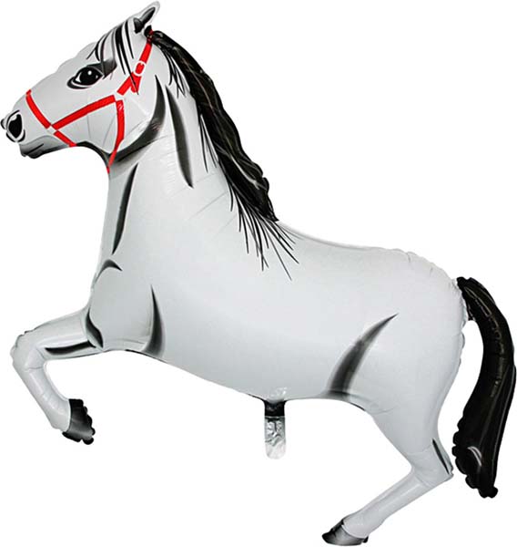 Folieballong Mini - Häst Vit 35 cm