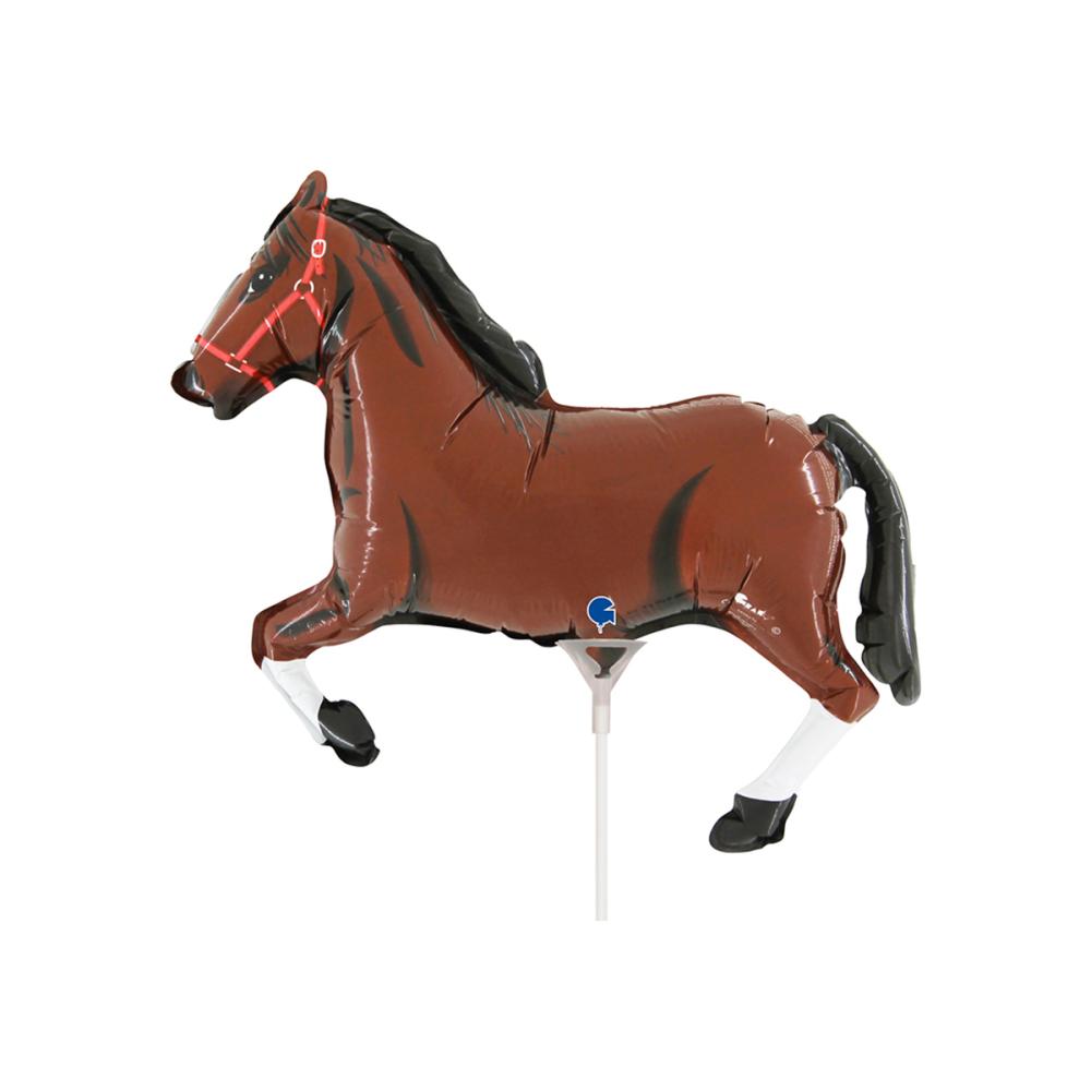 Folieballong Mini - Häst Mörkbrun 35 cm
