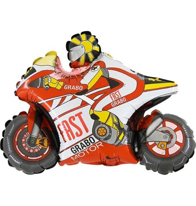 Folieballong Mini - Motorcykel GP Röd 35 cm
