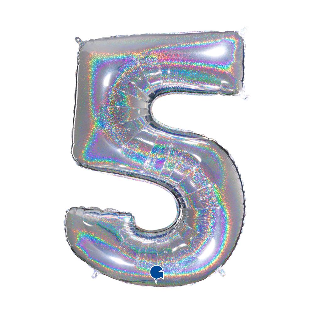 Ballongsiffra - Fem Glitter Silver 100 cm
