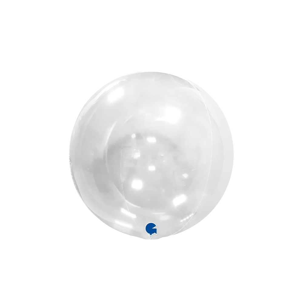 Folieballong - Globe Transparent med ventil 38 cm
