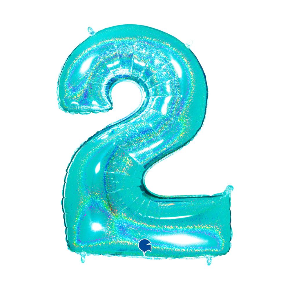 Ballongsiffra - Två Glitter Tiffany 100 cm