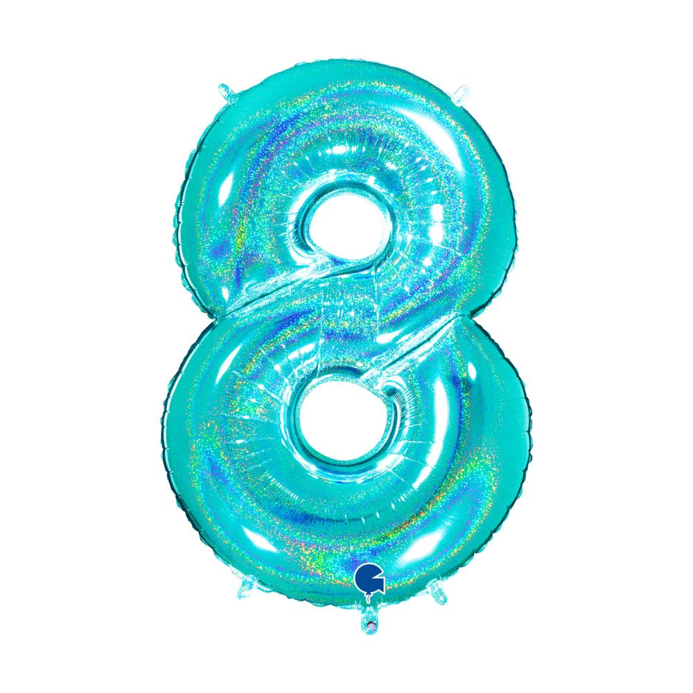 Ballongsiffra - Åtta Glitter Tiffany 100 cm