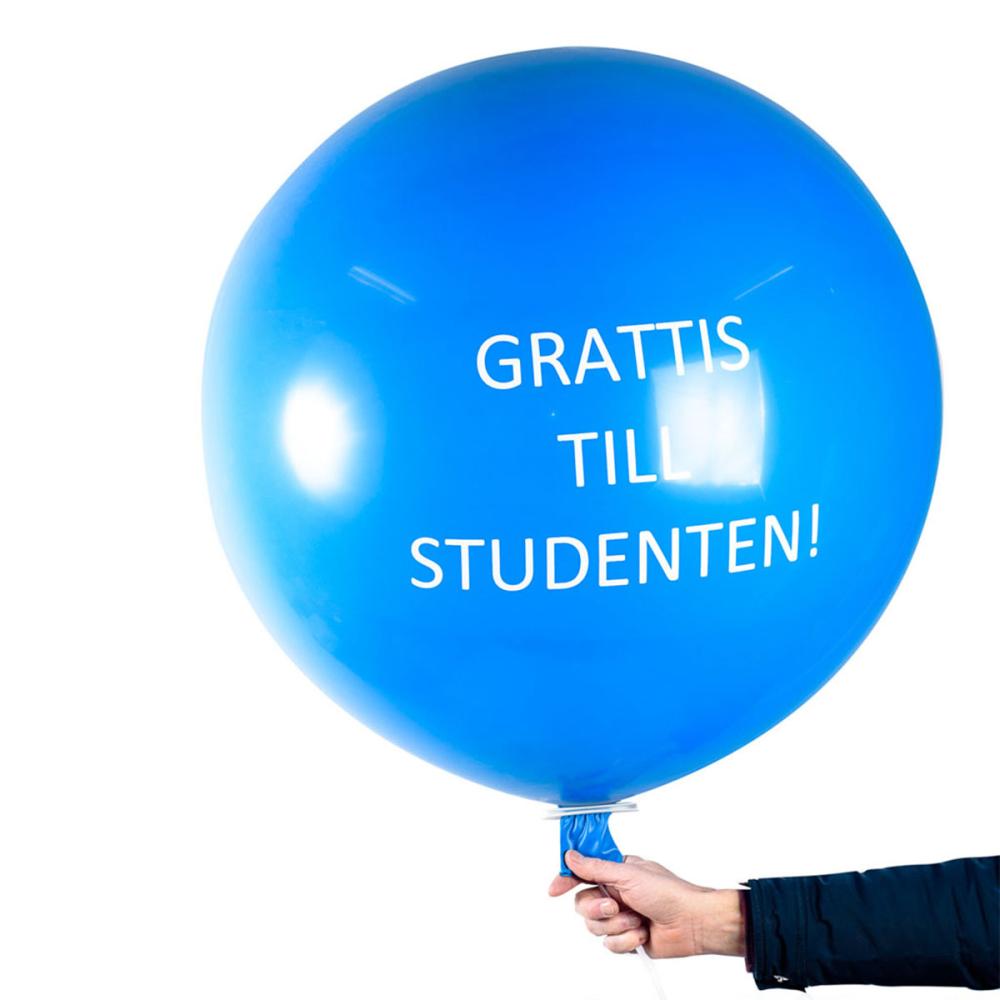 Jätteballong - Grattis till Studenten Blå 90 cm