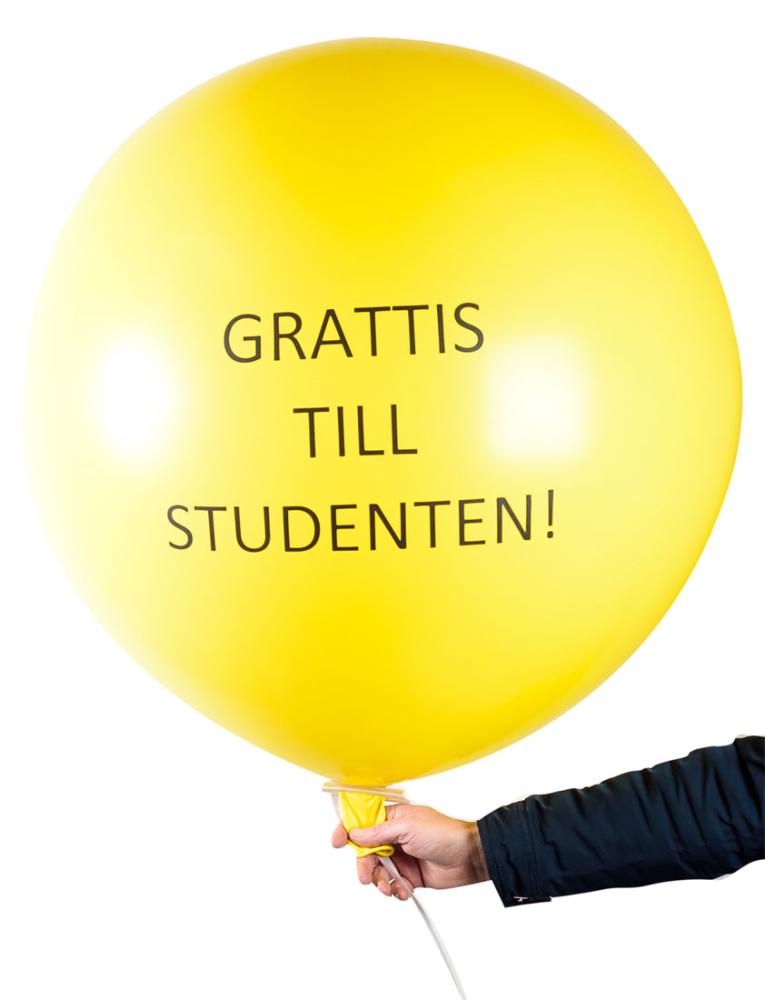 Jätteballong - Grattis till Studenten Gul 90 cm