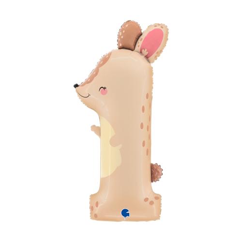 Ballongsiffra - Puppyloon Bunny Ett 96 cm