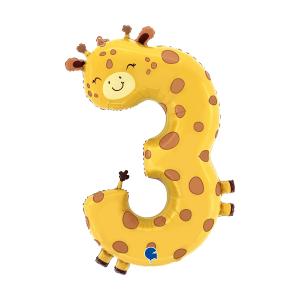 Ballongsiffra - Puppyloon Giraffe - Tre 96 cm