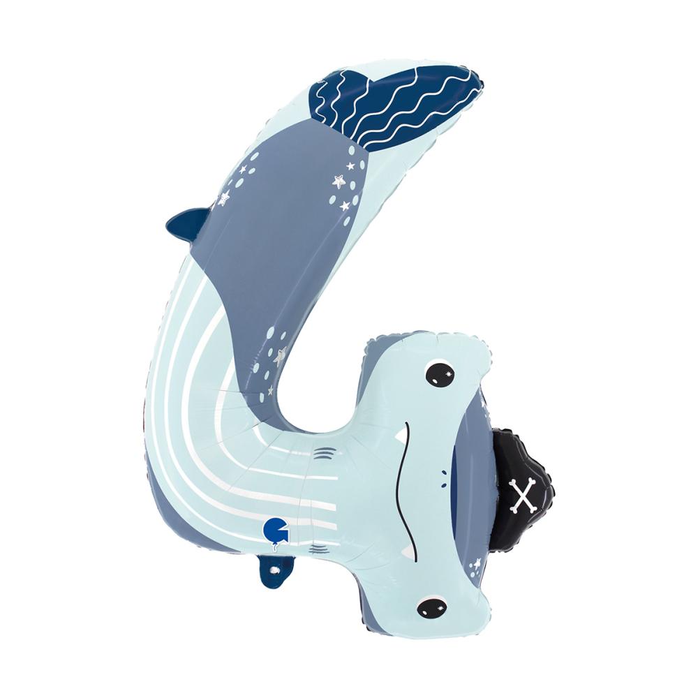 Ballongsiffra - Puppyloon Shark Fyra 96 cm