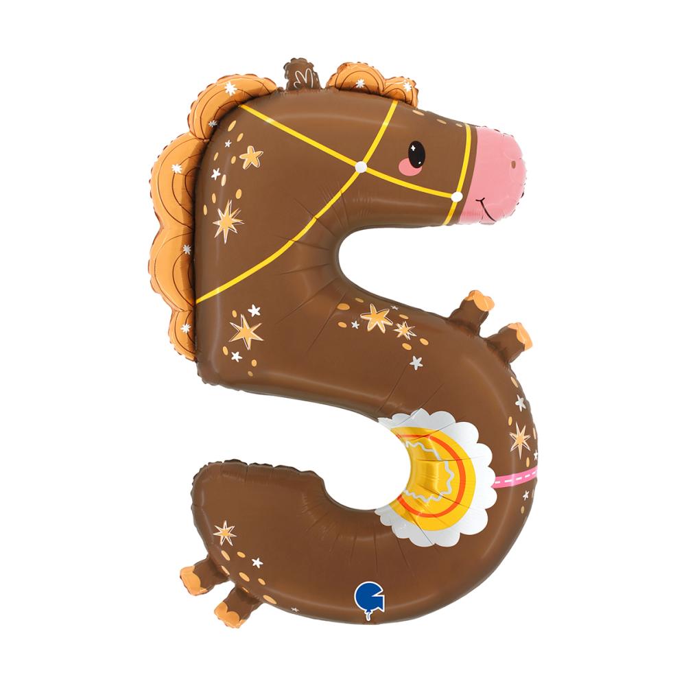 Ballongsiffra - Puppyloon Häst Fem 96 cm