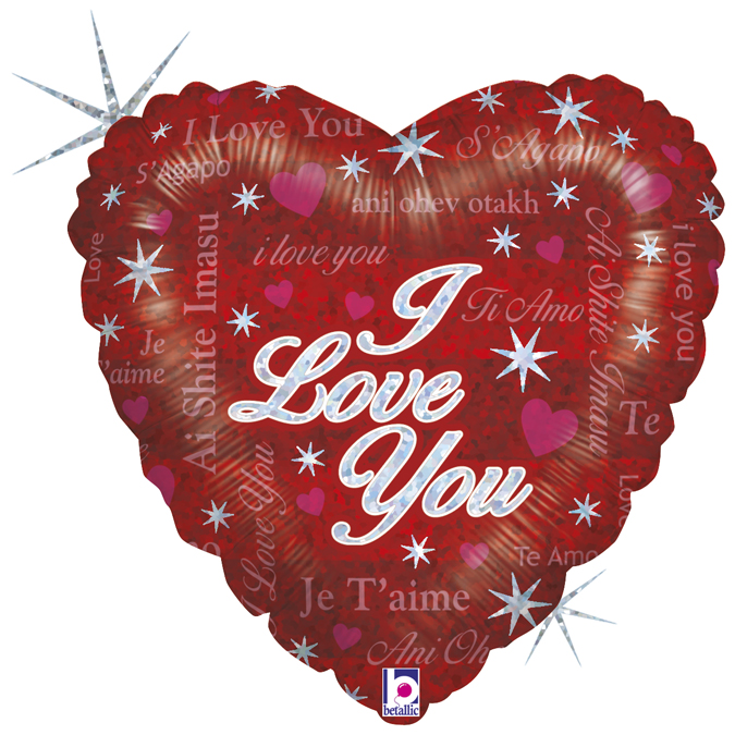 Folieballong - Sparkling Love 46 cm