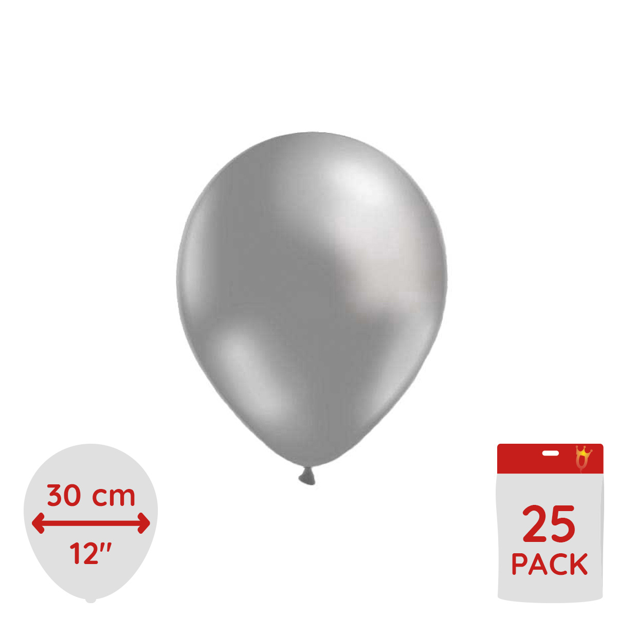 Latexballonger - Silver 25-pack