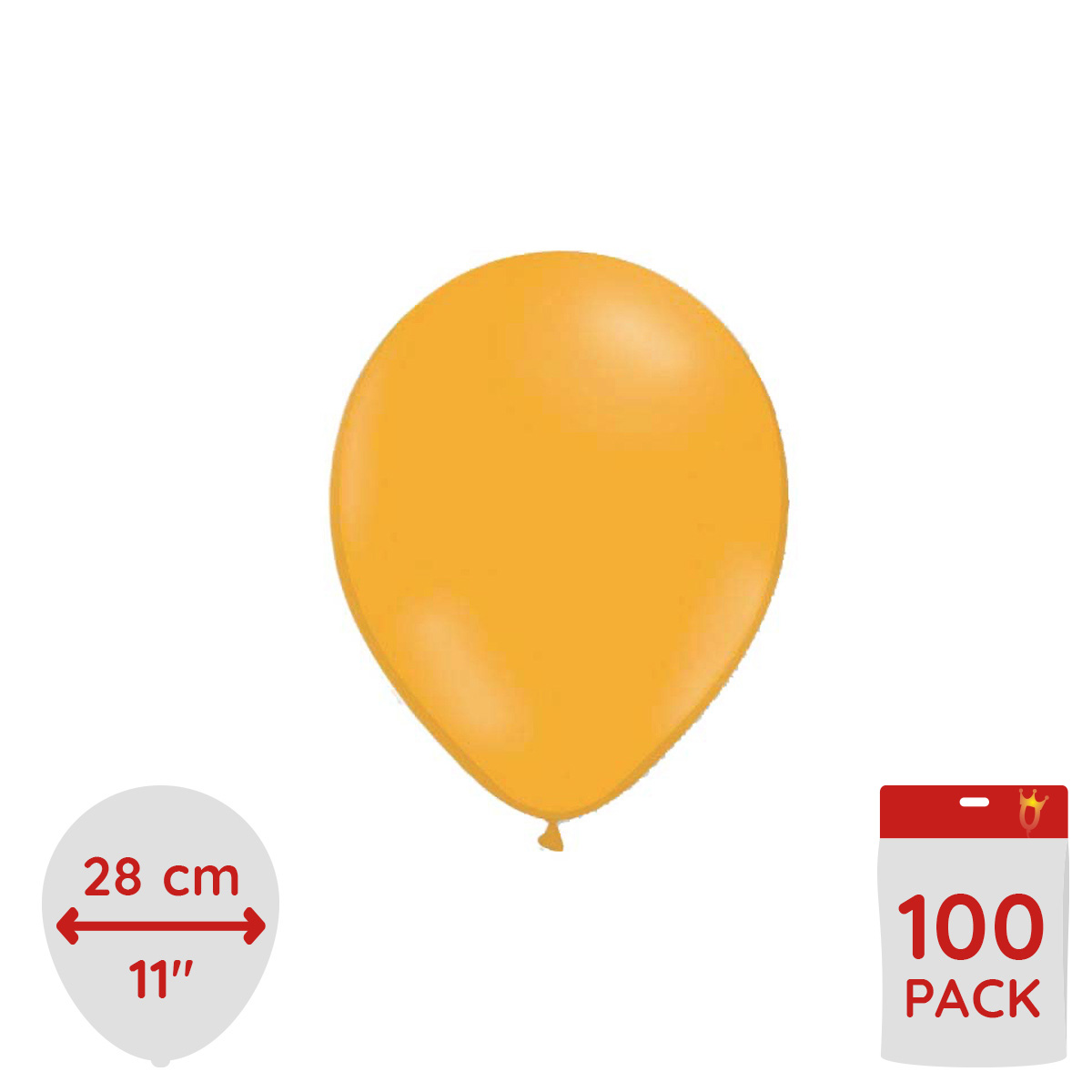 Latexballonger - Mandarin 100-pack | Balloonking.com