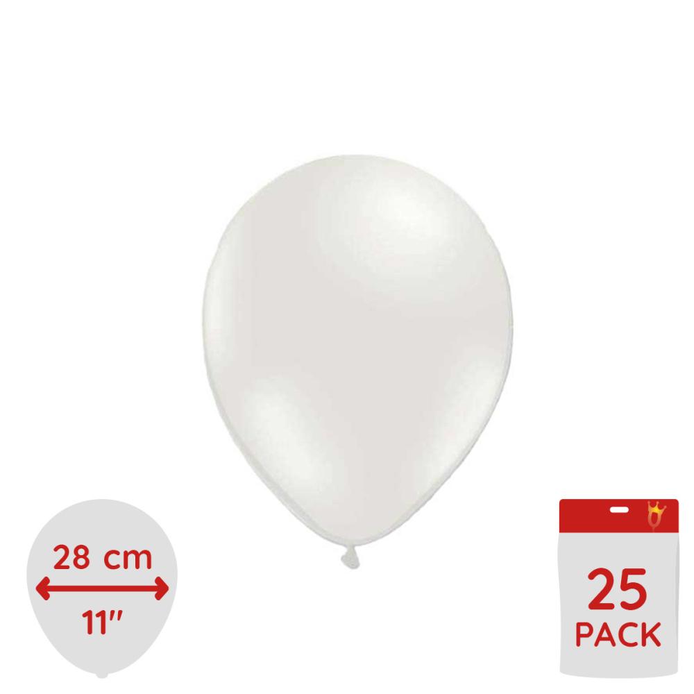 Latexballonger - Metallic Vit 25-pack