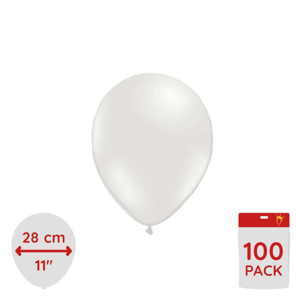 Latexballonger - Metallic Vit 100-pack