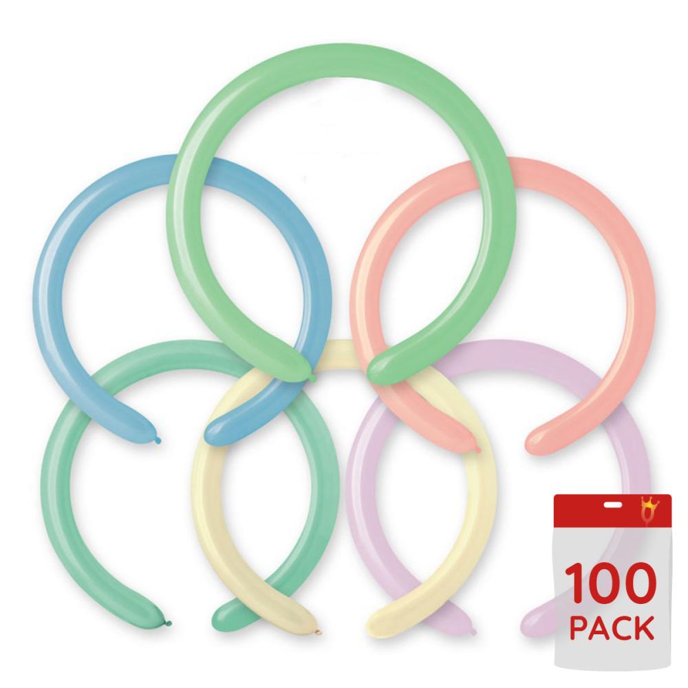 Modellballonger 260 - Pastel-assortment 100-pack