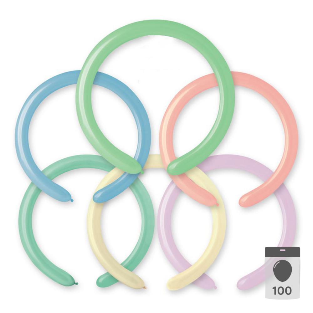 Modellballonger 260 - Pastel-assortment 100-pack