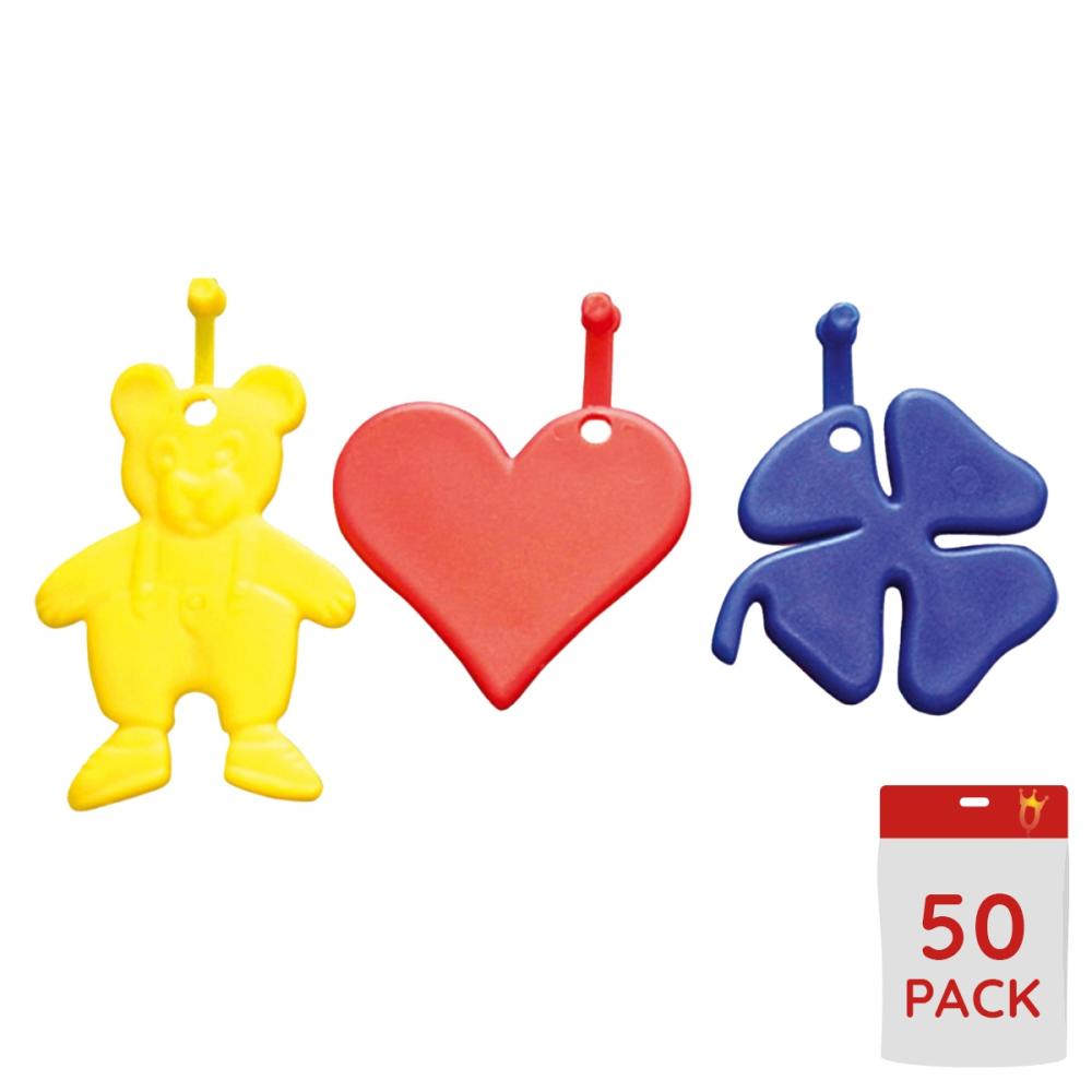 Ballongtyngder - Färgade Plastfigurer 8g - 50-pack