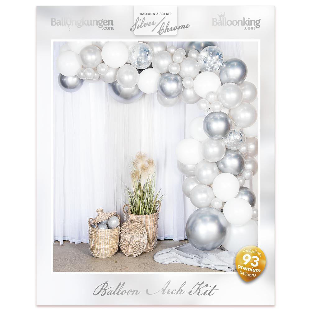 Balloon Arch Kit - Silver/Chrome